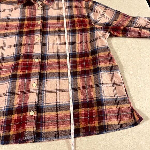Old Navy The Boyfriend Shirt Women's Flannel Shirt Size Small Pink Blue Long sle - Picture 6 of 6